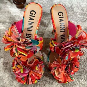 Gianni Bini Vibrant Multicolor Floral Heels